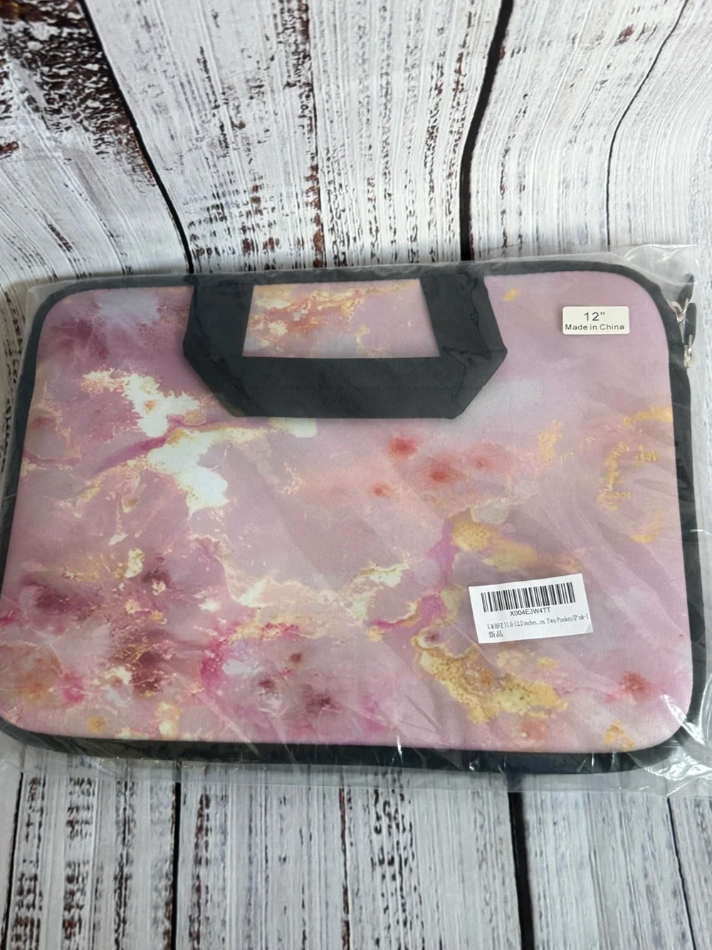 12” Laptop Sleeve Carrying Case - Pink Marble Design